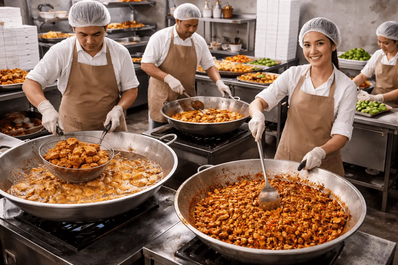 Tim DapurPizza menyiapkan catering